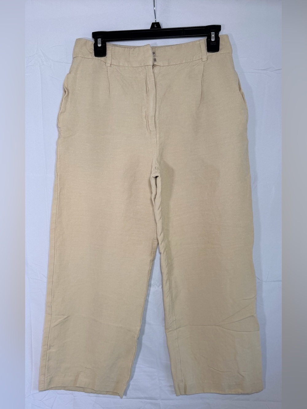 Nicole Farhi Linen blend Straight leg beige trousers